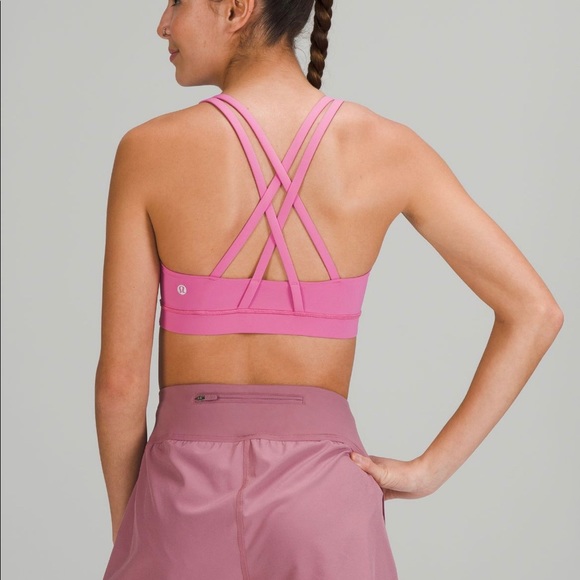 Dark Pink lulu Criss across Sports Bra - Picture 4 of 4